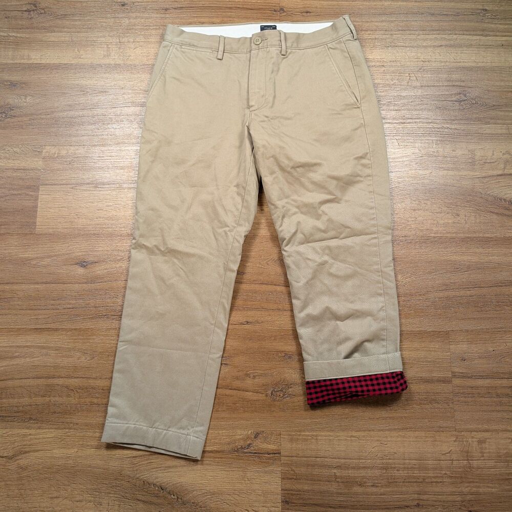 J.Crew 770 Straight Fit Flannel Lined Cabin Pants Men’s 31x30(26) Beige Preppy